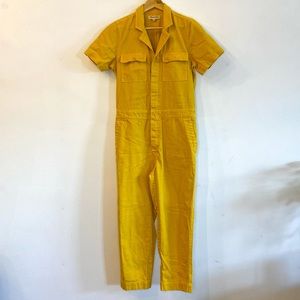 Madewell Yellow Short-Sleeve Coverall Jumpsuit